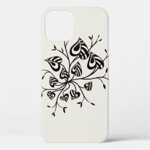 Tattoo Style Abstract Floral With Pointy Leaves iPhone 12 Pro Case