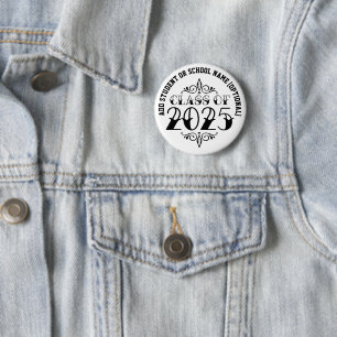 Tattoo Style Class of 2025 Graduation 6 Cm Round Badge