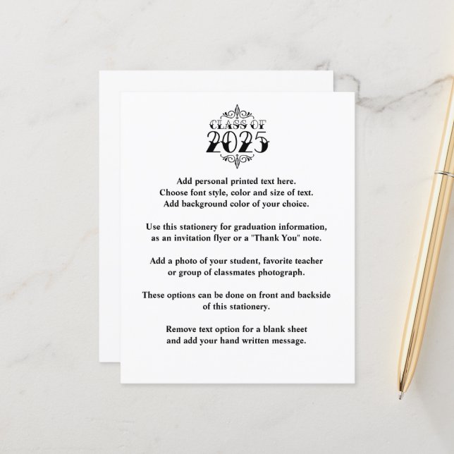 Tattoo Style Class of 2025 Graduation Announcement (Front/Back In Situ)