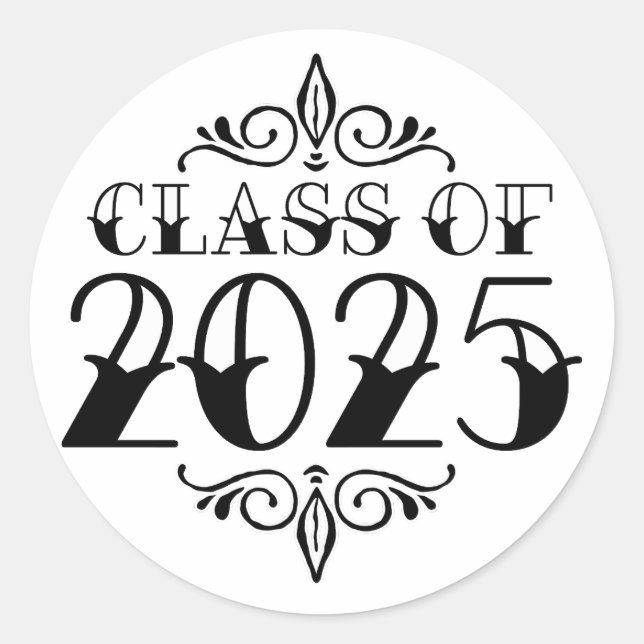  Tattoo Style Class of 2025 Graduation  Classic Round Sticker (Front)