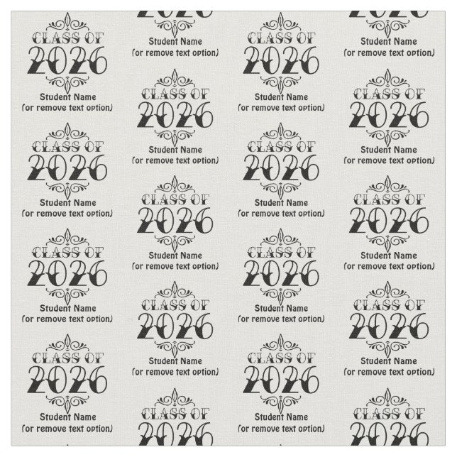 Tattoo Style Class of 2026 Graduation Fabric (Close Up)