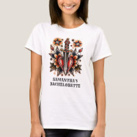 Tattoo Style Heart Dagger Retro Bachelorette Party