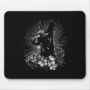 Tattoo Style Lover Belgian Malinois Retro Dog _1 Mouse Pad