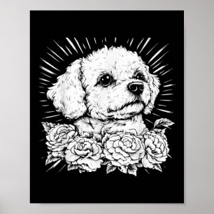 Tattoo Style Lover Bichon Frise Retro Dog Poster