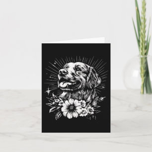 Tattoo Style Lover Golden Retriever Retro Dog Card