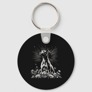 Tattoo Style Lover Great Dane Retro Dog Key Ring