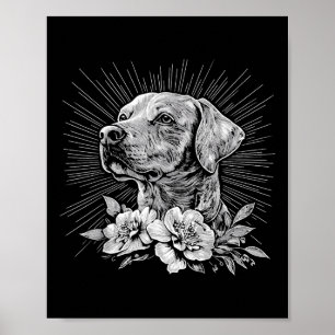 Tattoo Style Lover Labrador Retriever Retro Dog Poster