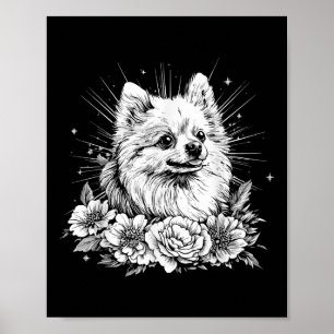 Tattoo Style Lover Pomeranian Retro Dog Poster