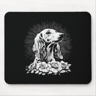 Tattoo Style Lover Saluki Retro Dog  Mouse Pad