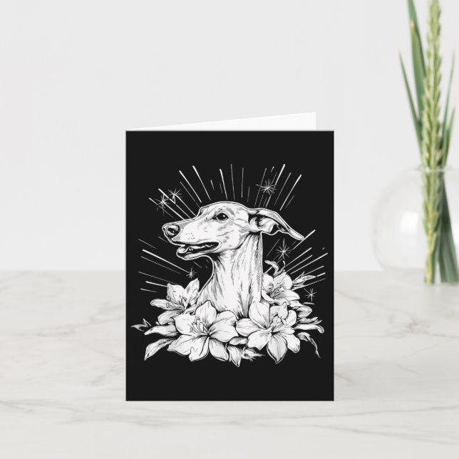 Tattoo Style Lover Whippet Retro Dog  Card (Front)