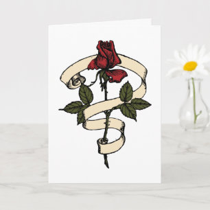 Tattoo Style Rose Card