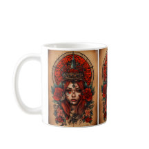 Tattoo-Style Rose Compass Coffee Mug Gift