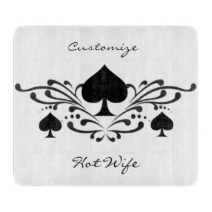 Tattoo-style Scroll Black Spades Thunder_Cove Cutting Board