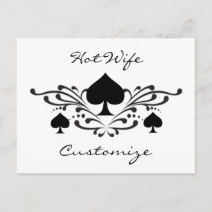 Tattoo-style Scroll Black Spades Thunder_Cove Postcard