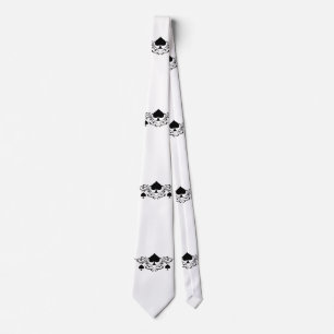 Tattoo-style Scroll Black Spades Thunder_Cove Tie