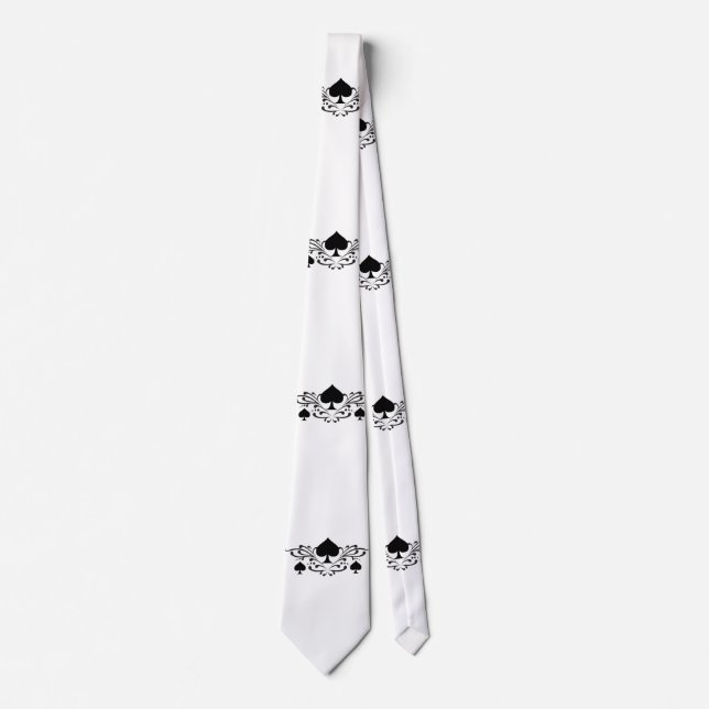 Tattoo-style Scroll Black Spades Thunder_Cove Tie (Front)