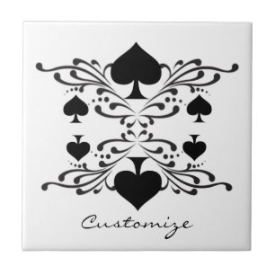 Tattoo-style Scroll Black Spades Thunder_Cove Tile