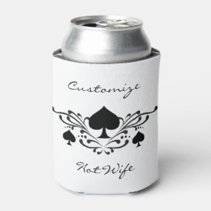 Tattoo-style Spiral Black Spades Thunder_Cove Can Cooler