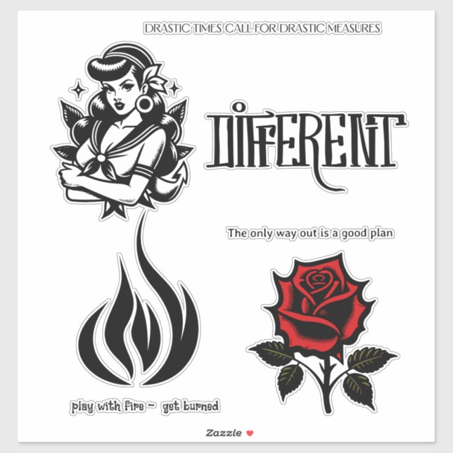 Tattoo style stickers all ages  (Sheet)