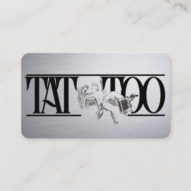 Tattoo Template Mighty, 3.5" x 2.5"   Business Car Business Card (Front)
