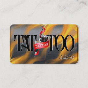 Tattoo Template Mighty, 3.5" x 2.5" Business Car Business Card