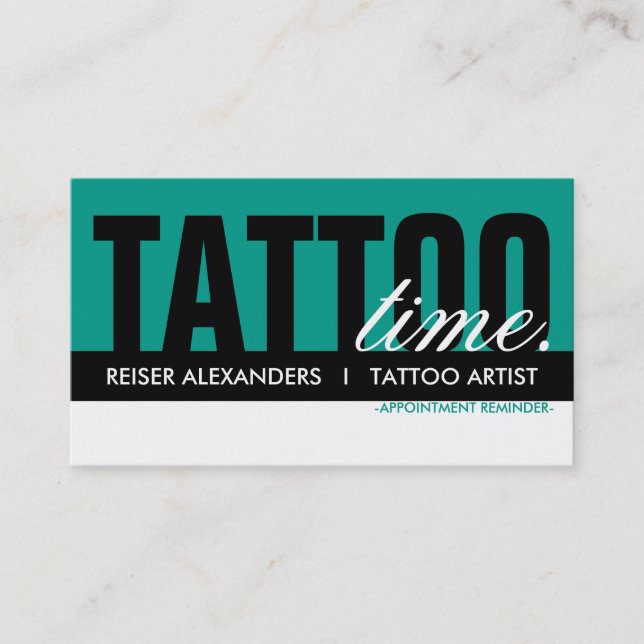 tattoo time appointment card (Front)