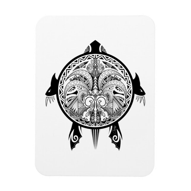 Tattoo Tribal Turtle Magnet (Vertical)
