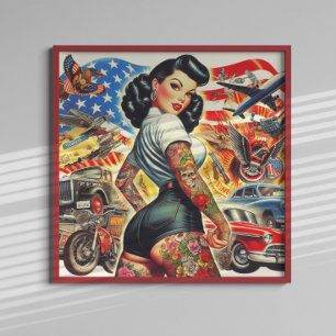 Tattooed American Pin-up Poster