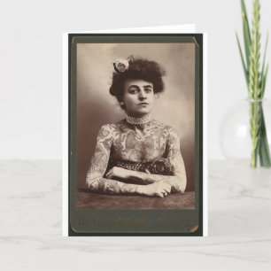 Tattooed American Woman Card