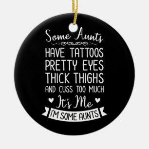 Tattooed Aunt Ceramic Tree Decoration