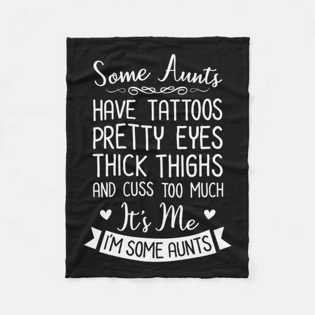 Tattooed Aunt Fleece Blanket (Front)