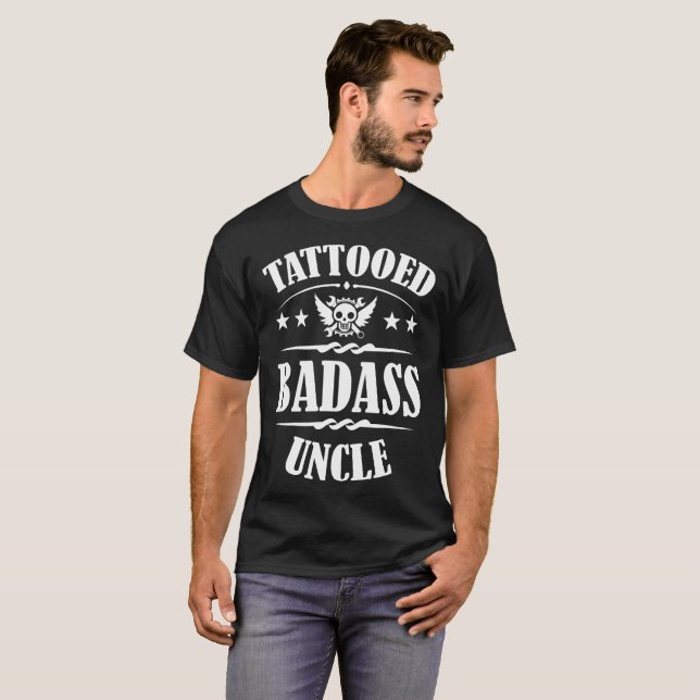 TATTOOED BADASS UNCLE,TATTOED,BADASS,UNCLE,BIKE,BI T-Shirt (Front Full)