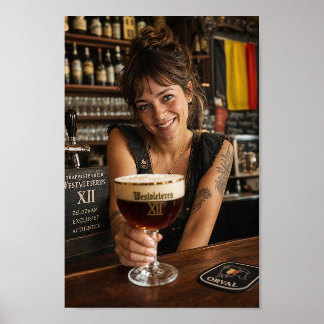 Tattooed Barmaid Belgian Tavern Poster (Front)