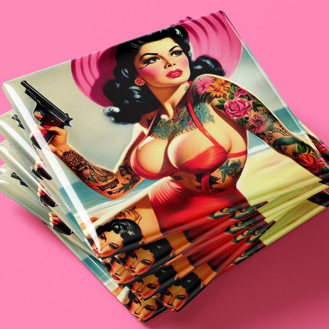 Tattooed Beach Pin-up Magnet (Creator Uploaded)