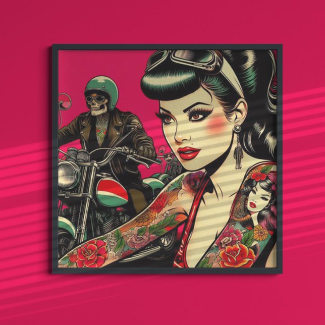Tattooed Biker Girl Poster (Creator Uploaded)