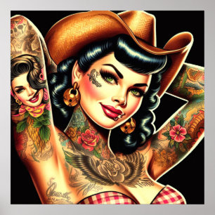 Tattooed Country Girl Poster