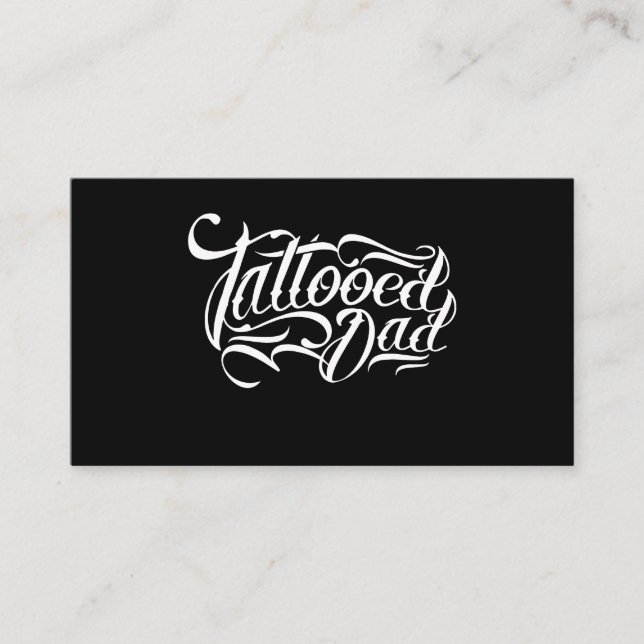 Tattooed Dad Father Papa Ink Tattoos Artist Presen Calling Card (Front)