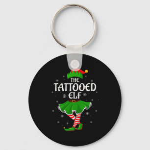 Tattooed Elf Christmas Family Girls Women Elf Squa Key Ring