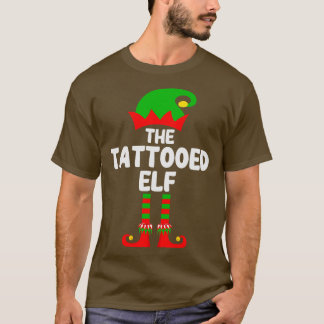 Tattooed Elf Matching Family Group Christmas Party T-Shirt