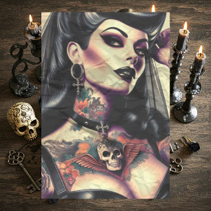 Tattooed Gothic Woman Tissue Paper