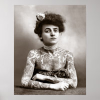 Tattooed Lady, 1907. Vintage Photo