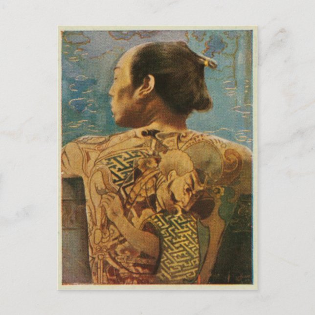 Tattooed Man From 1920's Japan Postcard (Front)