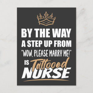 Tattooed Nurse is the Ultimate in Appeal. Fun Gift Postcard
