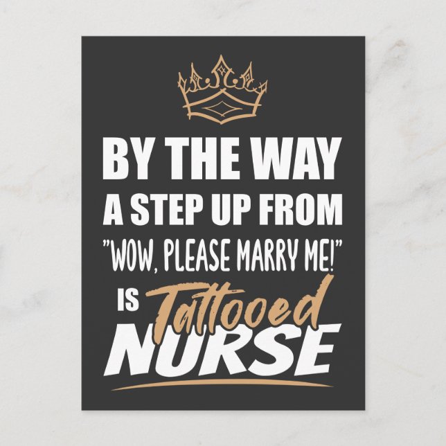 Tattooed Nurse is the Ultimate in Appeal. Fun Gift Postcard (Front)