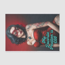 Tattooed Pinup CEO Decoupage | Bold & Empowering
