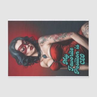 Tattooed Pinup CEO Decoupage | Bold & Empowering  Tissue Paper
