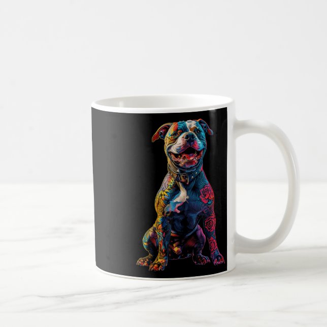 Tattooed Pitbull Dog Tattoos Pitbull Tattooed Dog  Coffee Mug (Right)