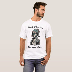Tattooed Punk Girl Urban Rebel Streetwear Art T-Shirt