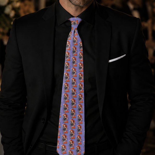 Tattooed Redhead Woman Sleeves Purple Tie (Creator Uploaded)