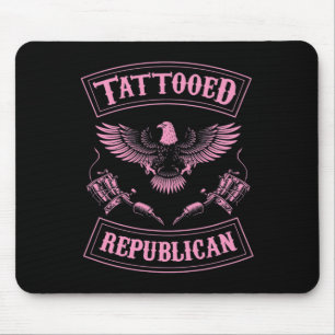Tattooed Republican Proud Inked Conservative Ameri Mouse Pad